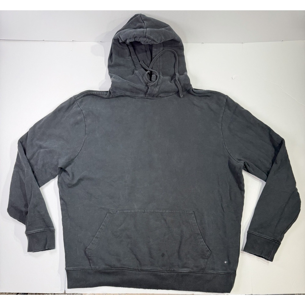 AllSaints Pullover Hoodie Medium Washed Black Faded Cotton Streetwear